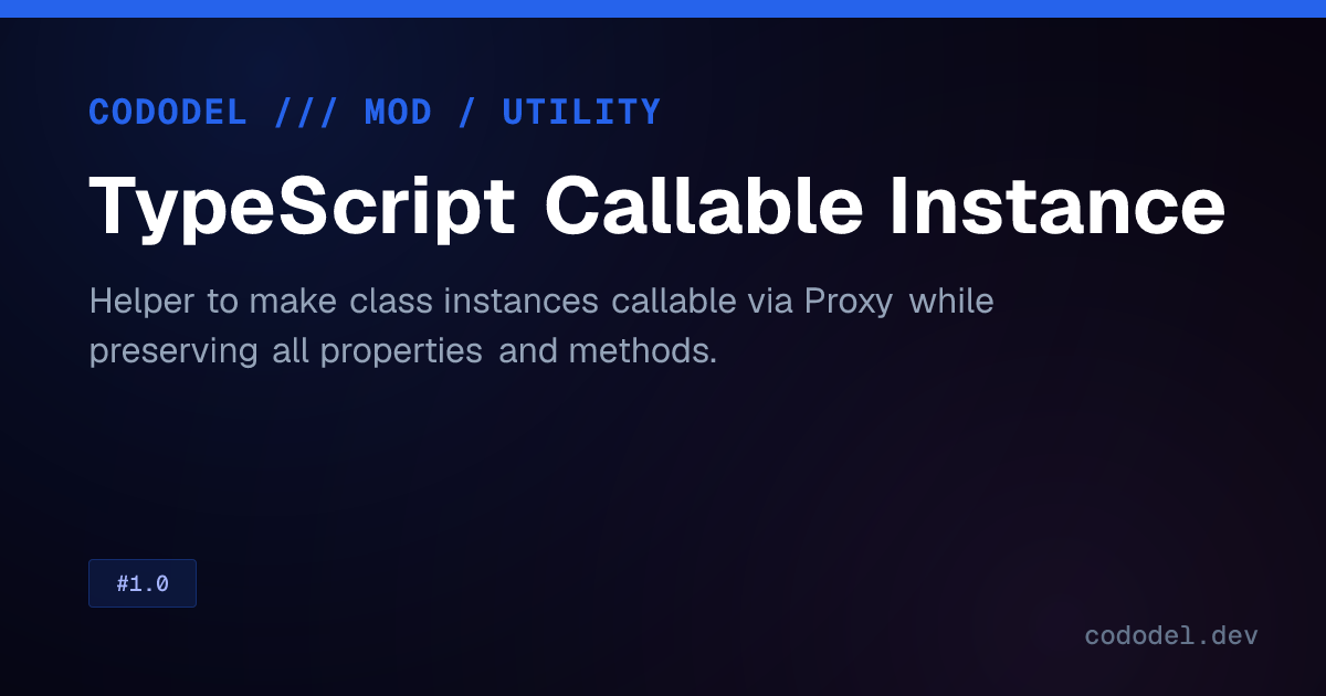 Calablea TypeScript Callable Instance | Cododel